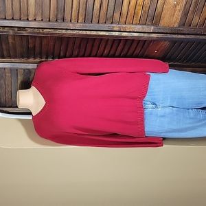 Women's St John's Bay Large Red VNeck Pullover Sweater